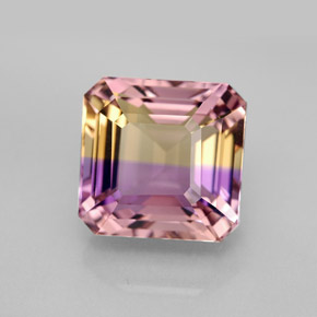 7.09캐럿 천연 바이컬러 아메트린, 에메랄드 컷, 11×10.8 mm, IF
