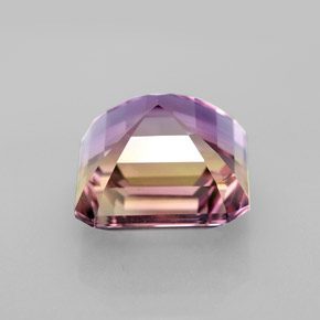 7.09캐럿 천연 바이컬러 아메트린, 에메랄드 컷, 11×10.8 mm, IF