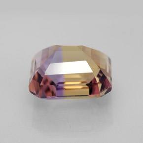 7.32캐럿 천연 바이컬러 아메트린, 에메랄드 컷, 12.2×10.9 mm, VVS