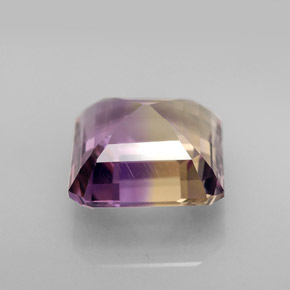 6.36캐럿 천연 바이컬러 아메트린, 에메랄드 컷, 11.4×11.3 mm, VVS-VS