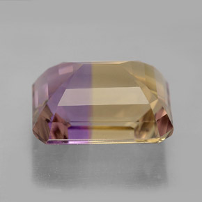 7.94캐럿 천연 바이컬러 아메트린, 에메랄드 컷, 13.1×10.3 mm, VVS