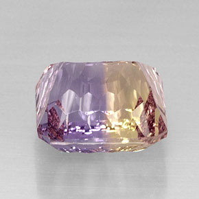 14.42캐럿 천연 바이컬러 아메트린, 에메랄드 컷, 14.4×13.6 mm, VVS