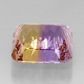 14.51캐럿 천연 바이컬러 아메트린, 에메랄드 컷, 15×14.1 mm, VVS-VS