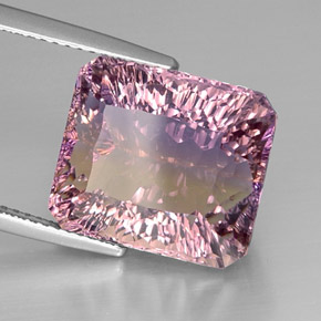 13.31캐럿 천연 바이컬러 아메트린, 에메랄드 컷, 14.6×12.8 mm, VVS