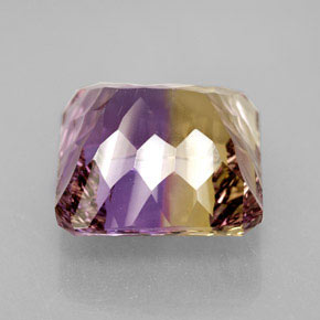 10.35캐럿 천연 바이컬러 아메트린, 에메랄드 컷, 13.1×12.8 mm, VVS