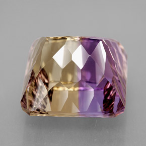 14.81캐럿 천연 바이컬러 아메트린, 에메랄드 컷, 14×13.7 mm, VVS
