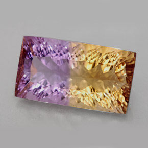 11.79캐럿 천연 바이컬러 아메트린, 바게트, 18.6×10.3 mm, VVS-VS