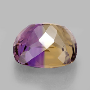10.08캐럿 천연 바이컬러 아메트린, 쿠션 컷, 13.9×12.6 mm, VVS-VS