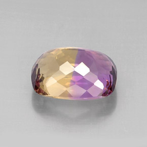 11.72캐럿 천연 바이컬러 아메트린, 쿠션 컷, 15.8×12.7 mm, VVS