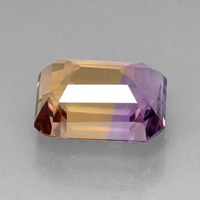 9.78캐럿 천연 바이컬러 아메트린, 에메랄드 컷, 14×11.8 mm, VVS