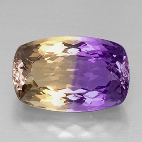 12.47캐럿 천연 바이컬러 아메트린, 쿠션 컷, VVS-VS