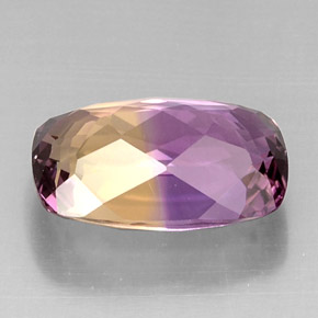 10.66캐럿 천연 바이컬러 아메트린, 쿠션 컷, 17.4×11.2 mm, VVS