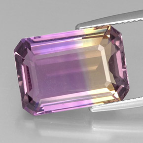 10.41캐럿 천연 바이컬러 아메트린, 에메랄드 컷, 16.4×11.7 mm, VVS-VS