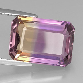 10.41캐럿 천연 바이컬러 아메트린, 에메랄드 컷, 16.4×11.7 mm, VVS-VS