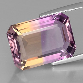 11.28캐럿 천연 바이컬러 아메트린, 에메랄드 컷, 16.7×12 mm, VVS-VS