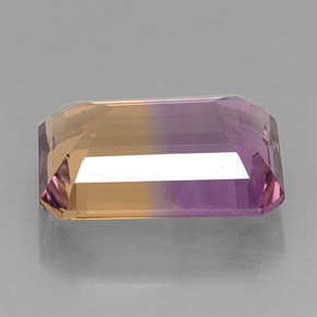 11.28캐럿 천연 바이컬러 아메트린, 에메랄드 컷, 16.7×12 mm, VVS-VS
