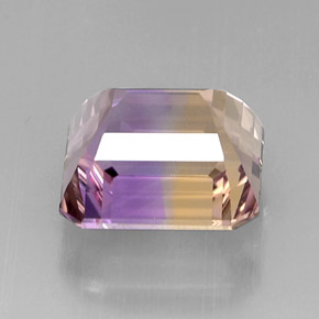 11.17캐럿 천연 바이컬러 아메트린, 에메랄드 컷, 13.4×12.5 mm, VVS