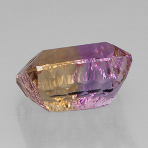 14.23캐럿 천연 바이컬러 아메트린, 에메랄드 컷, 15.7×13.1 mm, VVS