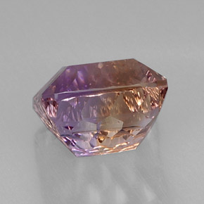 13.21캐럿 천연 바이컬러 아메트린, 에메랄드 컷, 13.8×13.6 mm, VVS
