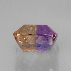 11.58캐럿 천연 바이컬러 아메트린, 에메랄드 컷, 13.6×13.3 mm, VVS