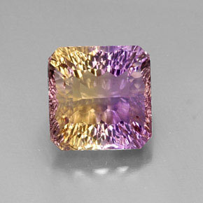 12.51캐럿 천연 바이컬러 아메트린, 에메랄드 컷, 13.7×13.5 mm, VVS