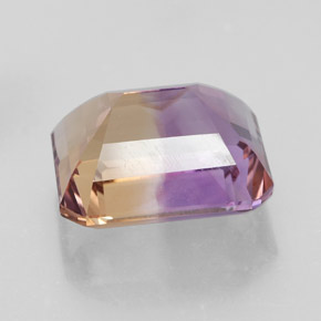 7.65캐럿 천연 바이컬러 아메트린, 에메랄드 컷, 12.8×10.7 mm, VVS