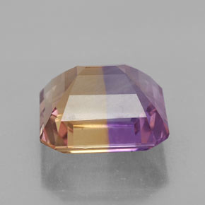 6.91캐럿 천연 바이컬러 아메트린, 에메랄드 컷, 11.9×10.9 mm, VVS