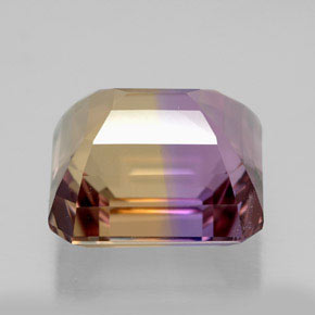 7.14캐럿 천연 바이컬러 아메트린, 에메랄드 컷, 11.3×10.5 mm, VVS
