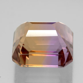 10.74캐럿 천연 바이컬러 아메트린, 에메랄드 컷, 12.9×12 mm, VVS