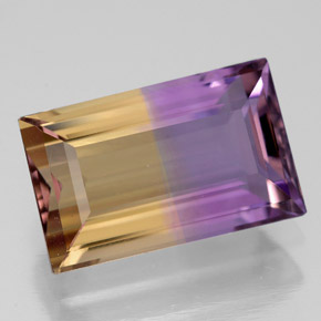 5.51캐럿 천연 바이컬러 아메트린, 바게트, 13.5×8.5 mm, VVS