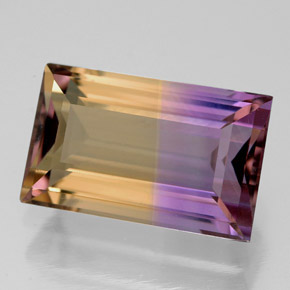 5.51캐럿 천연 바이컬러 아메트린, 바게트, 13.5×8.5 mm, VVS