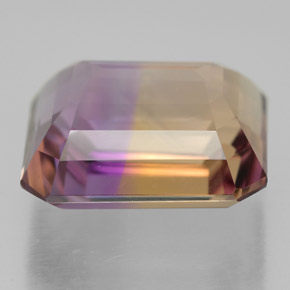 7.85캐럿 천연 바이컬러 아메트린, 에메랄드 컷, 12.9×11 mm, VVS