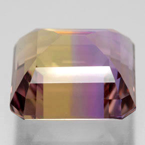 10.74캐럿 천연 바이컬러 아메트린, 에메랄드 컷, 13.4×13.2 mm, VVS-VS