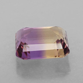 5.25캐럿 천연 바이컬러 아메트린, 에메랄드 컷, 11.2×10.2 mm, VVS