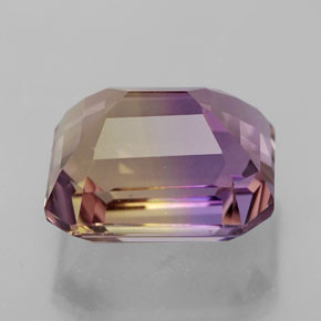 8.32캐럿 천연 바이컬러 아메트린, 에메랄드 컷, 12.6×10.8 mm, VVS