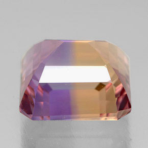 5.91캐럿 천연 바이컬러 아메트린, 에메랄드 컷, 10.6×10.5 mm, VVS