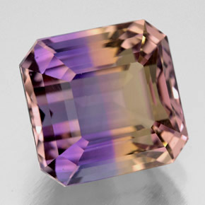 8.63캐럿 천연 바이컬러 아메트린, 에메랄드 컷, 11.5×11.2 mm, VVS-VS