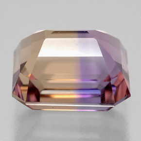 8.48캐럿 천연 바이컬러 아메트린, 에메랄드 컷, 12.5×10.6 mm, VVS