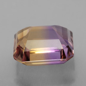 8.16캐럿 천연 바이컬러 아메트린, 에메랄드 컷, 12.7×11.2 mm, VVS