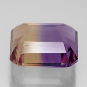 7.95캐럿 천연 바이컬러 아메트린, 에메랄드 컷, 12.7×11.3 mm, VVS