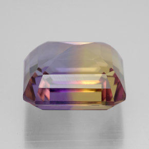 11.38캐럿 천연 바이컬러 아메트린, 에메랄드 컷, 13.6×13 mm, VVS