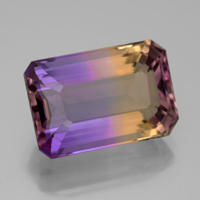 6.91캐럿 천연 바이컬러 아메트린, 에메랄드 컷, 13.9×9.4 mm, VVS