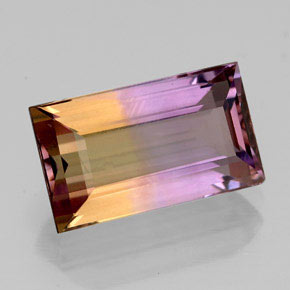 4.34캐럿 천연 바이컬러 아메트린, 바게트, 12.7×7.5 mm, VVS