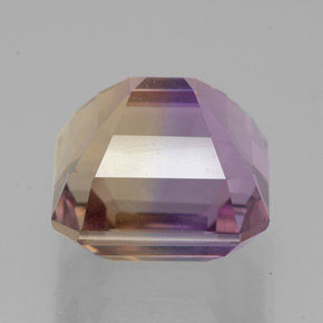 6.36캐럿 천연 바이컬러 아메트린, 에메랄드 컷, 10.4×10.2 mm, VVS