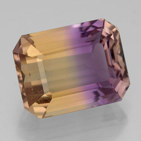 8.94캐럿 천연 바이컬러 아메트린, 에메랄드 컷, 13.5×10.3 mm, VVS-VS