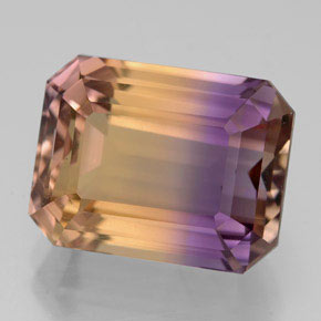 8.94캐럿 천연 바이컬러 아메트린, 에메랄드 컷, 13.5×10.3 mm, VVS-VS