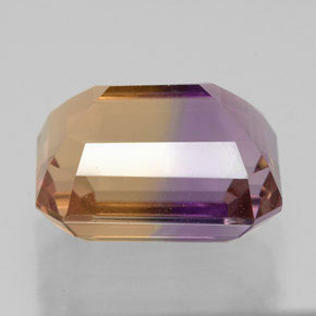 8.94캐럿 천연 바이컬러 아메트린, 에메랄드 컷, 13.5×10.3 mm, VVS-VS