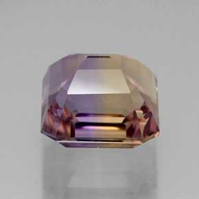 5.66캐럿 천연 바이컬러 아메트린, 에메랄드 컷, 10.2×9.9 mm, VVS
