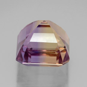 7.68캐럿 천연 바이컬러 아메트린, 에메랄드 컷, 11.3×10.9 mm, VVS