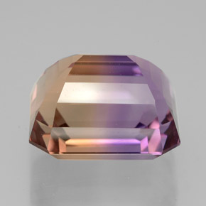 9.48캐럿 천연 바이컬러 아메트린, 에메랄드 컷, 12.9×11.2 mm, VVS